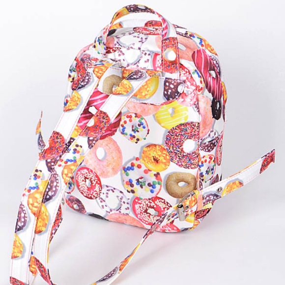 Sprinkle Donuts print shoulder backpack bag - Picture 3 of 3